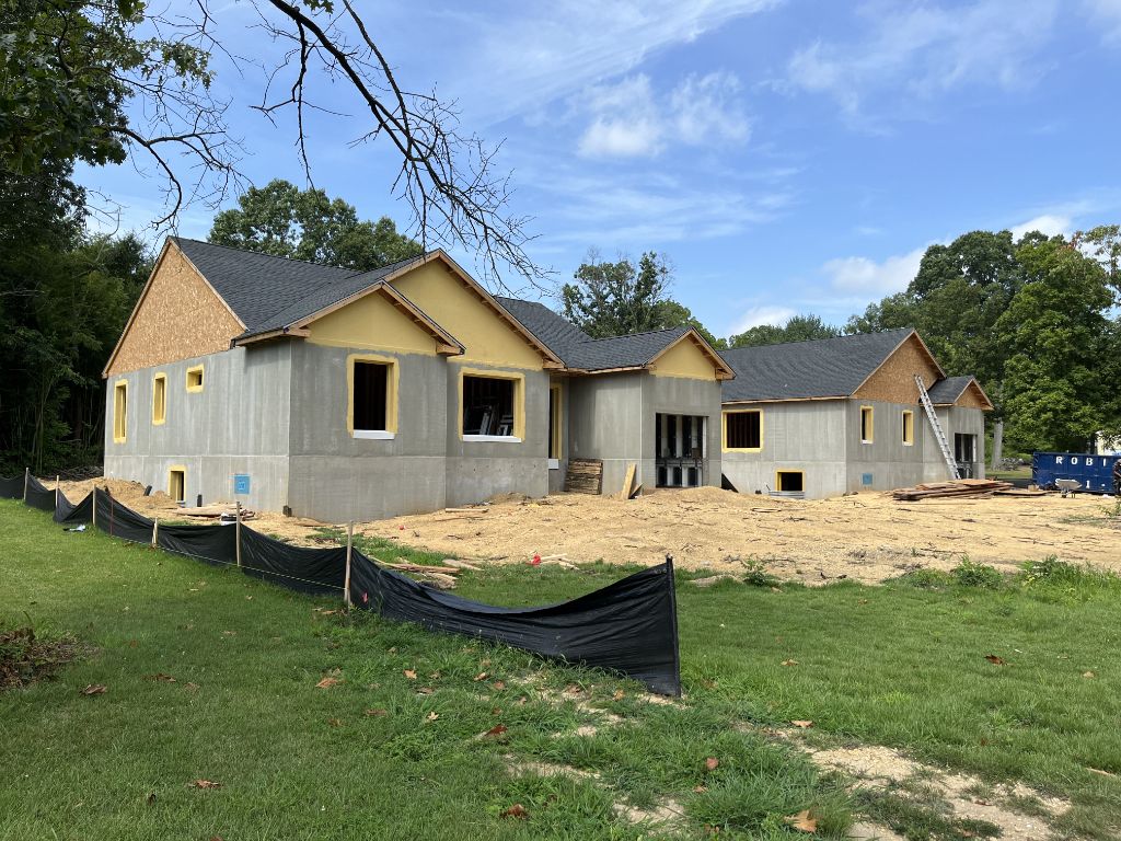 New construction home build with framing and roofing — South Jersey
